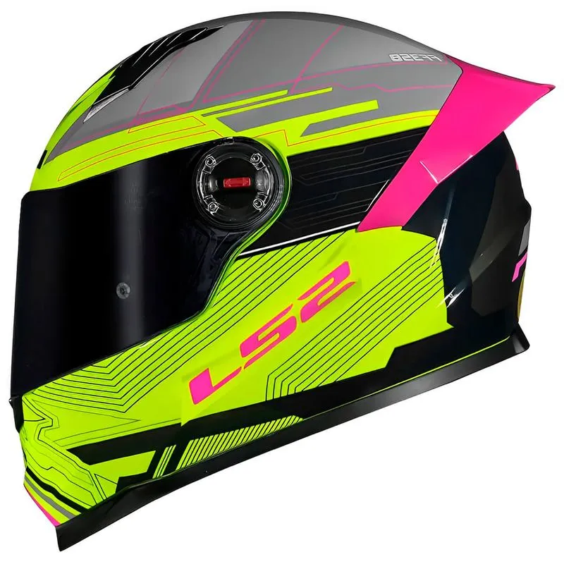 Capacete Original LS2 FF358 S Digital Preto Amarelo 62