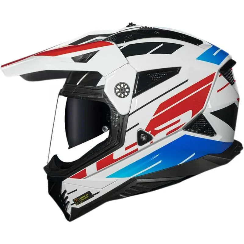 Capacete Ls2 Mx702 Pioneer 2 Namib - Branco/azul/vermelho