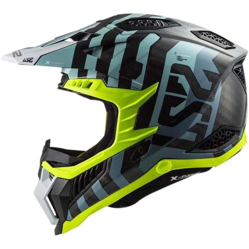 Capacete Ls2 Mx703 X-force Carbon Barrier - Azul Sky