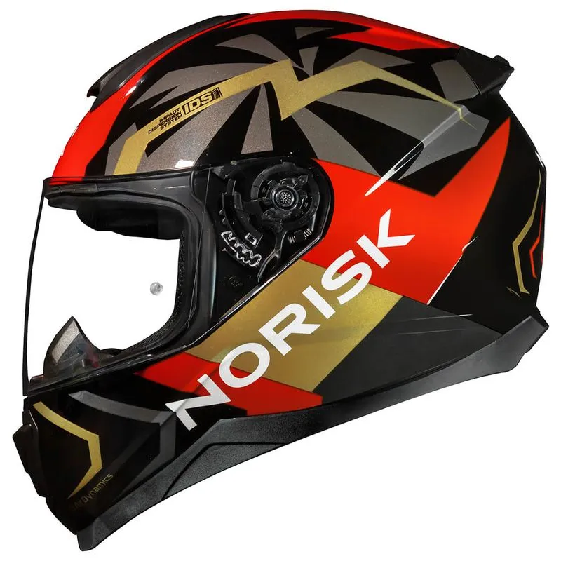 Capacete Original Norisk Razor GodSpeed Capacete Original Norisk Fechado Razor Godspeed Vermelho Ouro 62