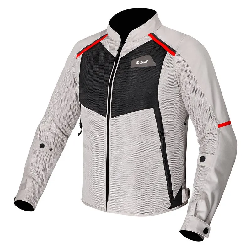 Jaqueta LS2 Breeze Masculina Cinza Preto Vermelho 4G