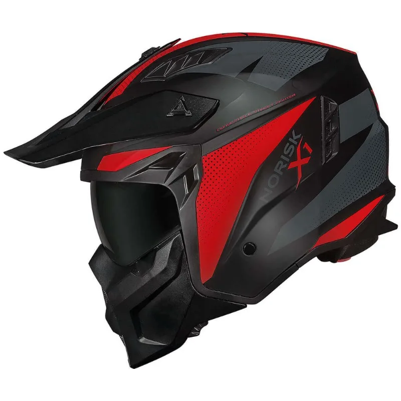 Capacete Original Norisk Darth 2 X1 Preto Vermelho Fosco 56