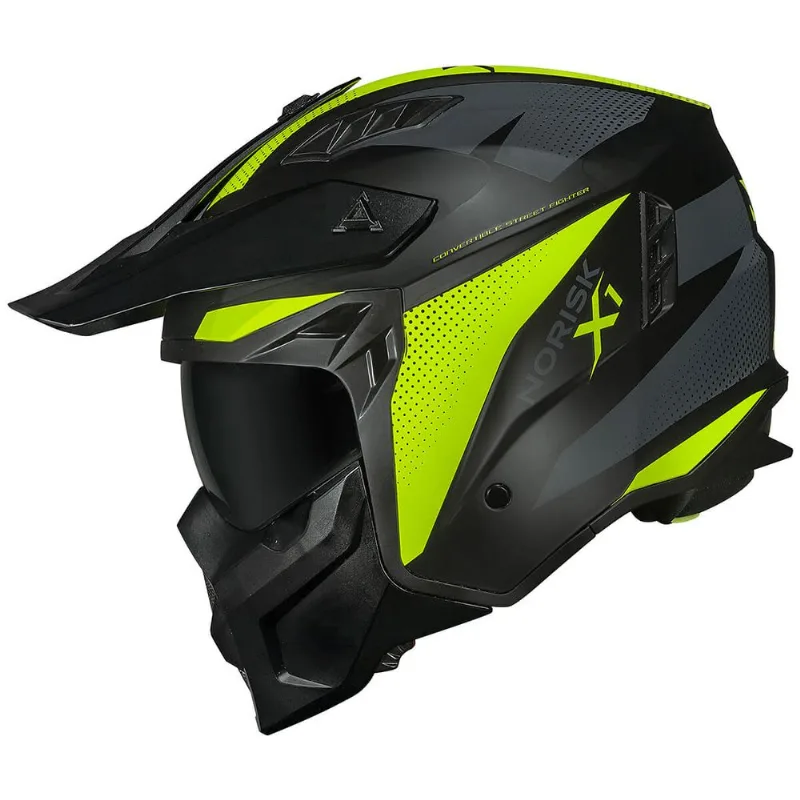 Capacete Original Norisk Darth 2 X1 Preto Amarelo Fosco 56