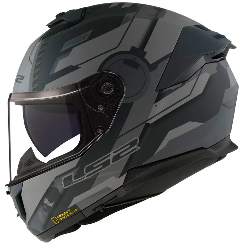 Capacete LS2 FF808 Stream 2 Shadow Cinza Titânio Fosco 58