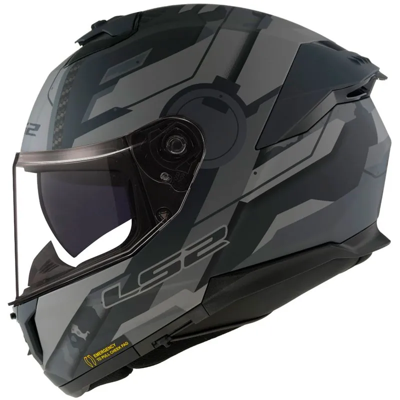 Capacete LS2 FF808 Stream 2 Shadow Cinza Titânio Fosco 64