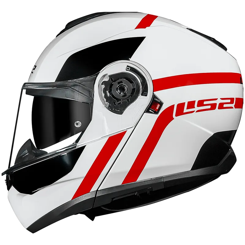 Capacete Original LS2 FF908 Strobe 2 Autox Branco Vermelho 60