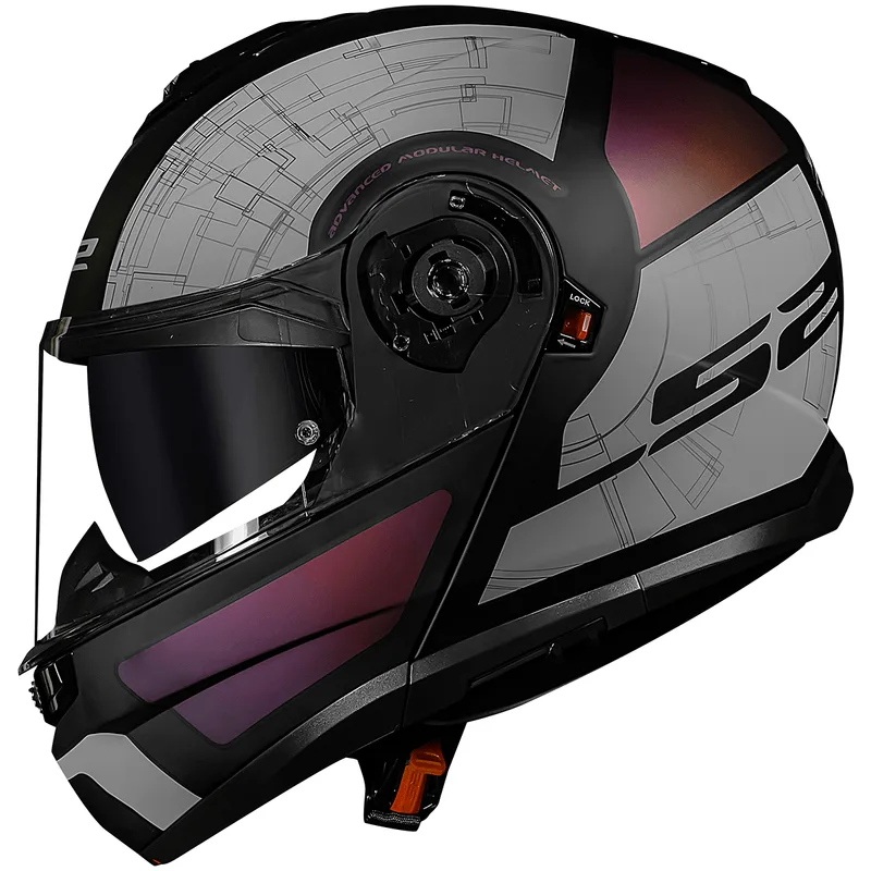 Capacete Original LS2 FF908 Strobe 2 Orion Fosco Preto Roxo 58