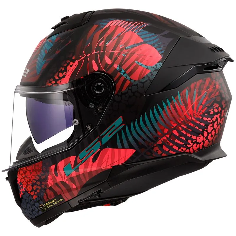 Capacete Original LS2 FF808 Stream 2 Jungle Fosco Preto Rosa Azul 56