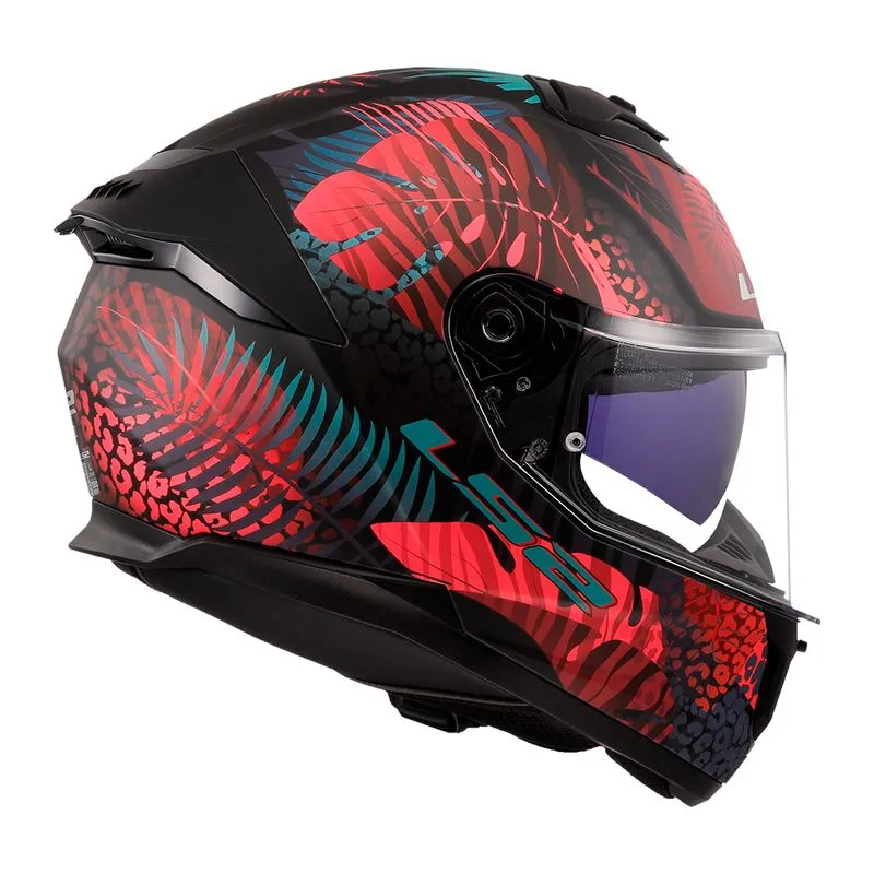 CAPACETE LS2 STREAM II JUNGLE MATTE PRETO/PINK 60/L