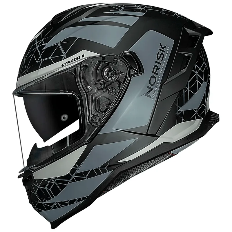 Capacete Original Norisk Strada 2 Evoque Preto Cinza Fosco 58