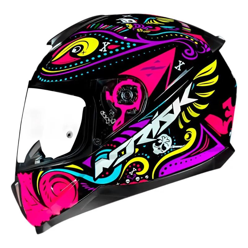 Capacete Fechado Norisk Razor Circus Preto Pink 56