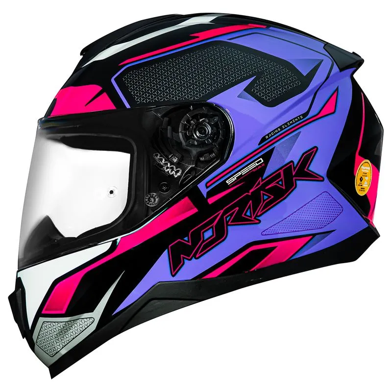 Capacete Fechado Norisk Razor Speedmax Preto Rosa 62