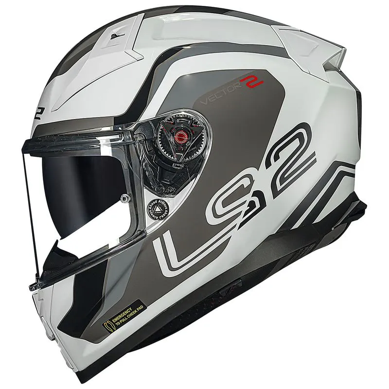 Capacete LS2 FF811 Vector 2 Metric Branco Titanium 56