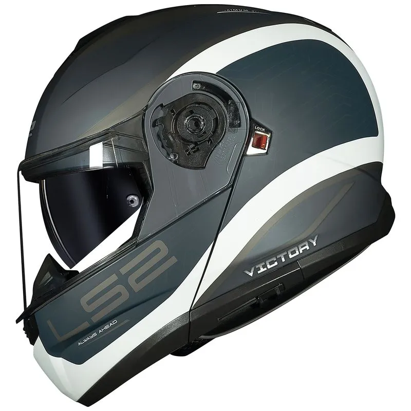 Capacete Original LS2 FF908 Strobe 2 Victory Fosco Cinza Azul Sand 56