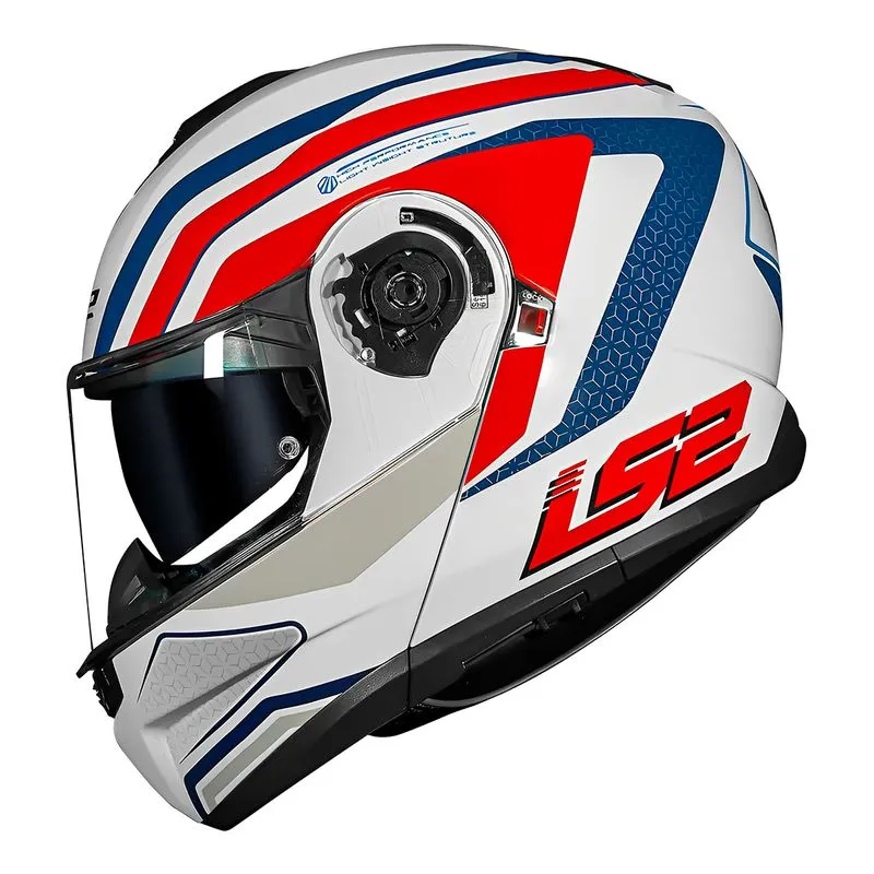 Capacete Original LS2 FF908 Strobe 2 Phantom Branco Azul Vermelho 60
