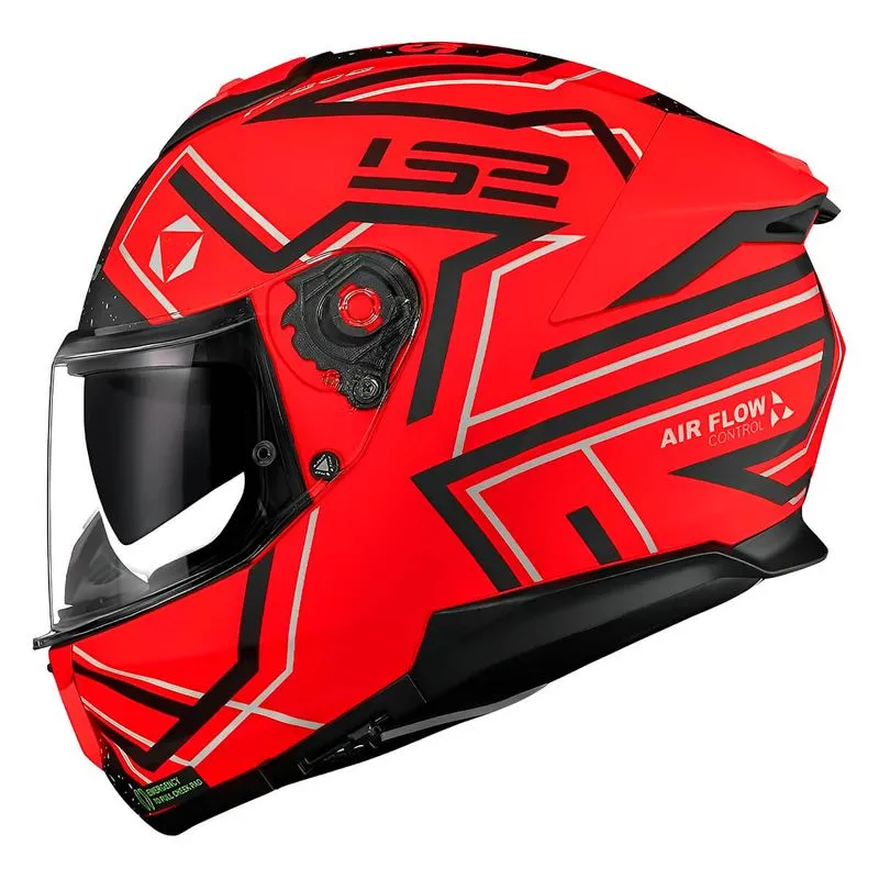 Capacete Original LS2 FF808 Stream 2 Maze Fosco Laranja Preto 56