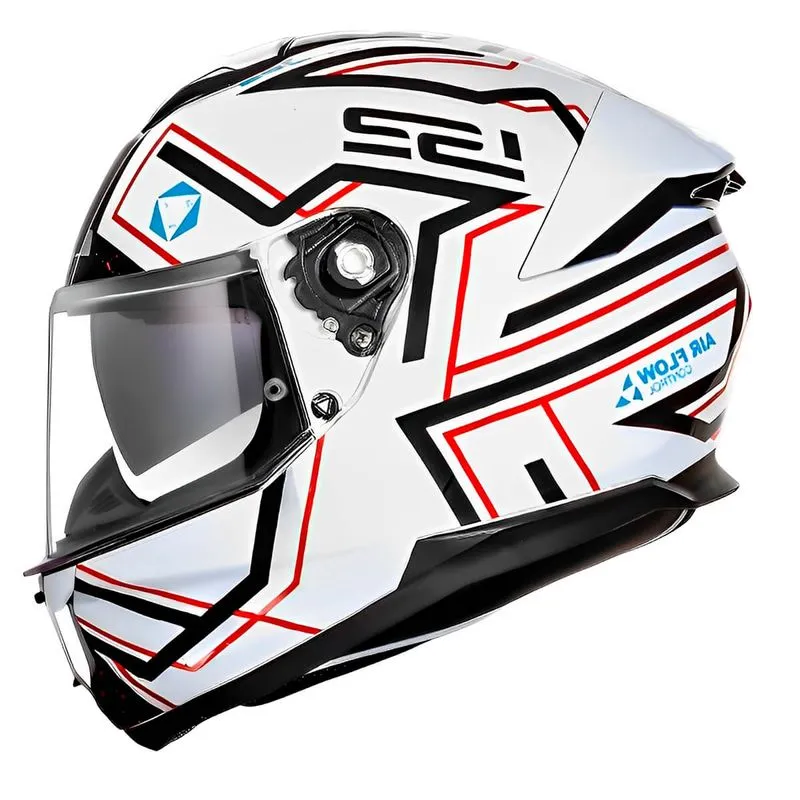 Capacete Original LS2 FF808 Stream 2 Maze Branco Preto Vermelho 58