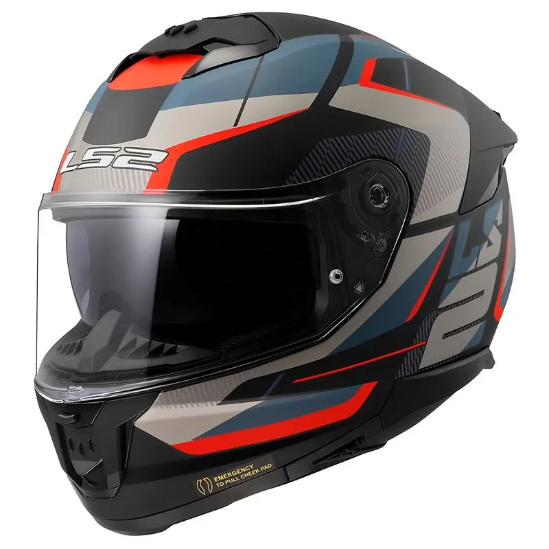 Capacete Original LS2 FF808 Stream 2 Road Fosco Preto Azul 58
