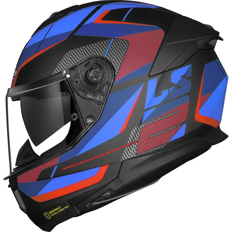 Capacete Original LS2 FF808 Stream 2 Road Titanium Vermelho 60