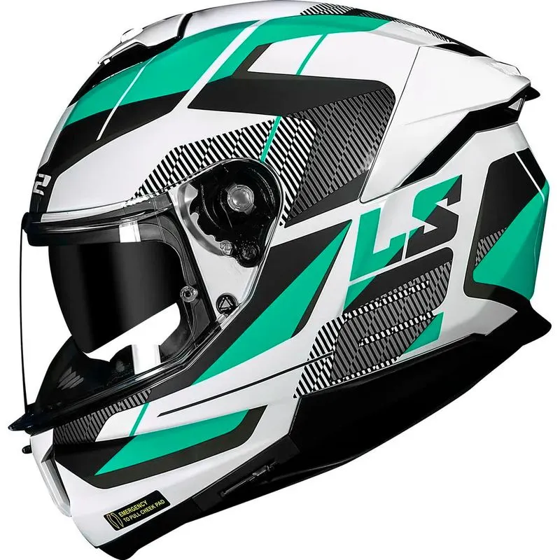 Capacete Original LS2 FF808 Stream 2 Road Branco Verde 62