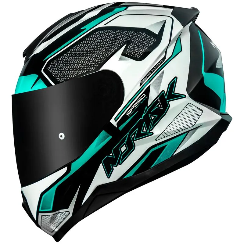Capacete Fechado Norisk Razor Speedmax Preto Verde 60