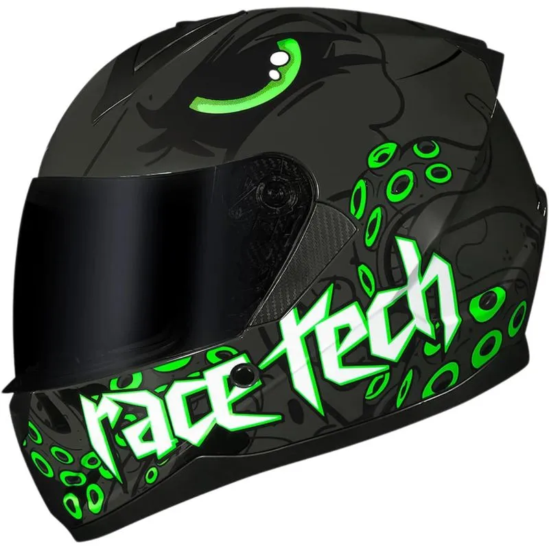 Capacete Race Tech Sector Kraken - Cinza Titânio/verde