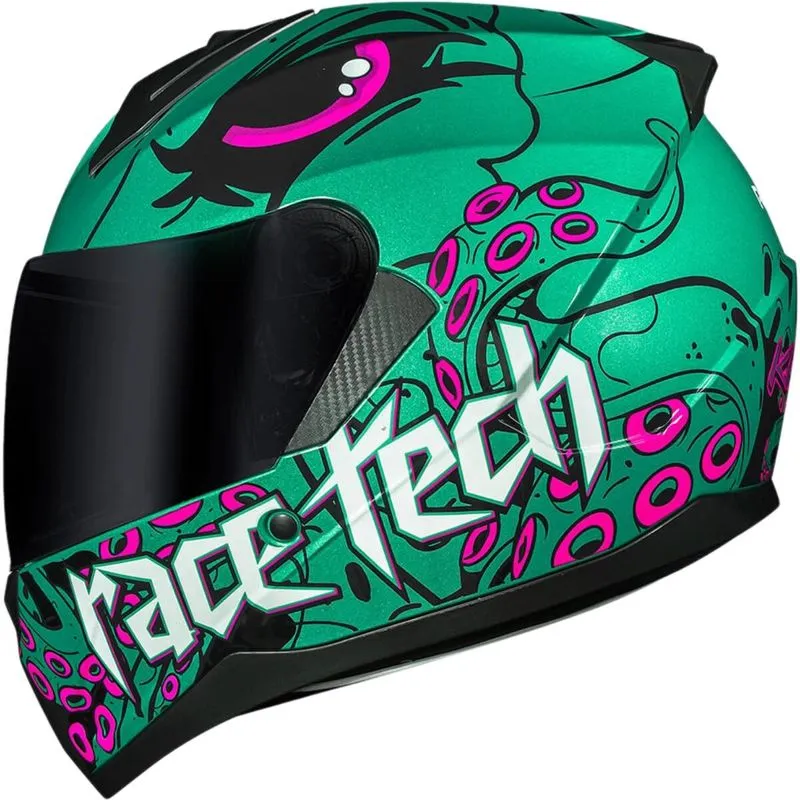Capacete Race Tech Sector Kraken - Verde/rosa