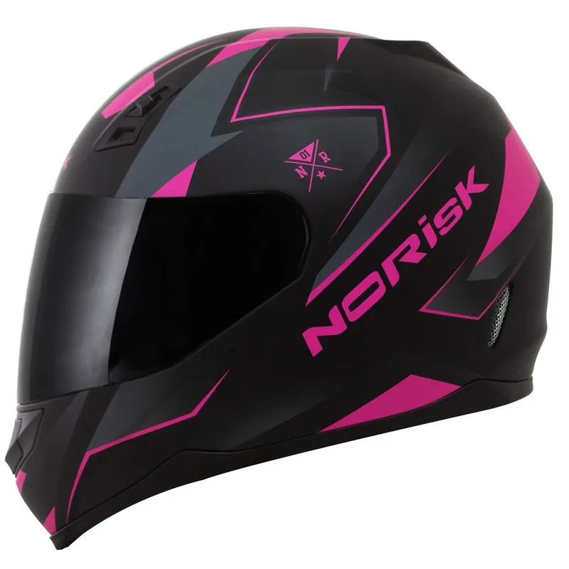 Capacete Original Norisk FF391 Stripes Fosco Preto Rosa 61