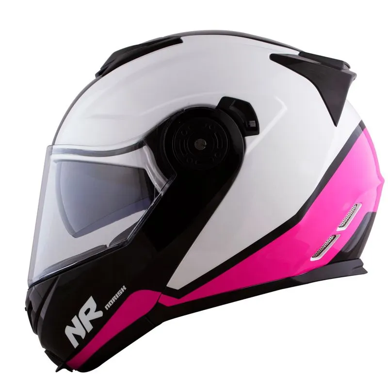 Capacete Original Norisk FF345 Chance Branco Rosa Preto 60