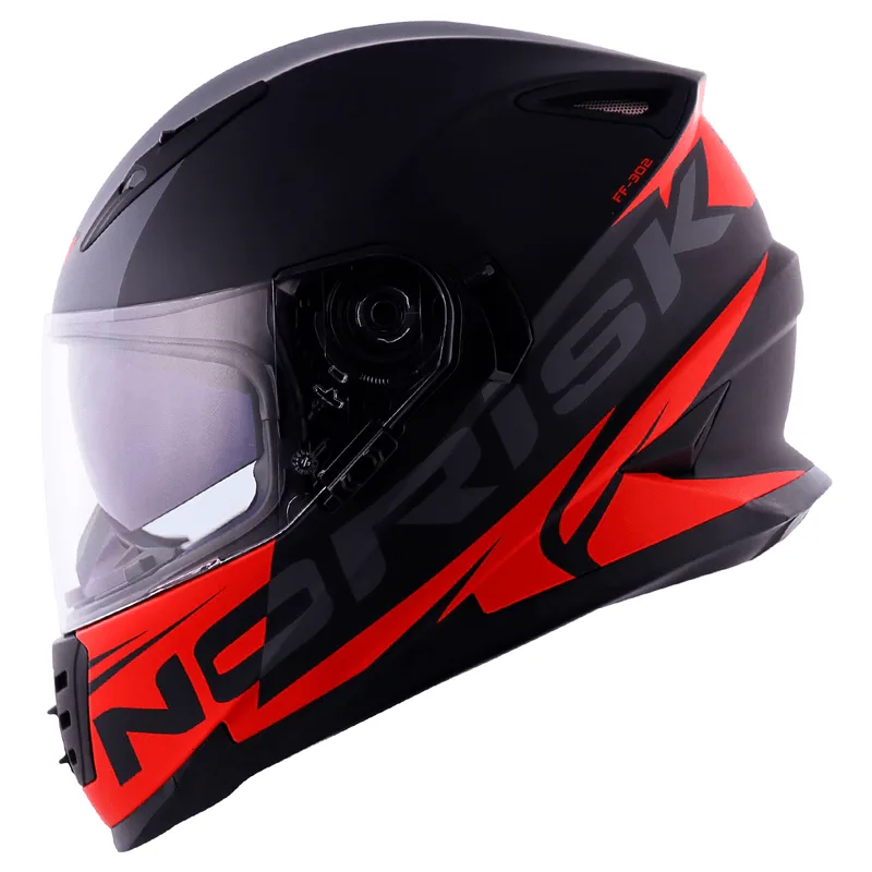 Capacete Original Norisk FF302 Soul Manty Preto Vermelho Fosco 58