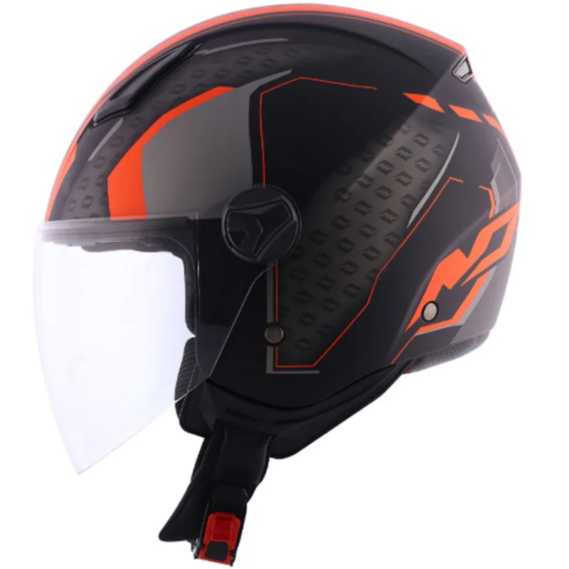 Capacete Original Norisk Orion Start Fosco Preto Laranja 56