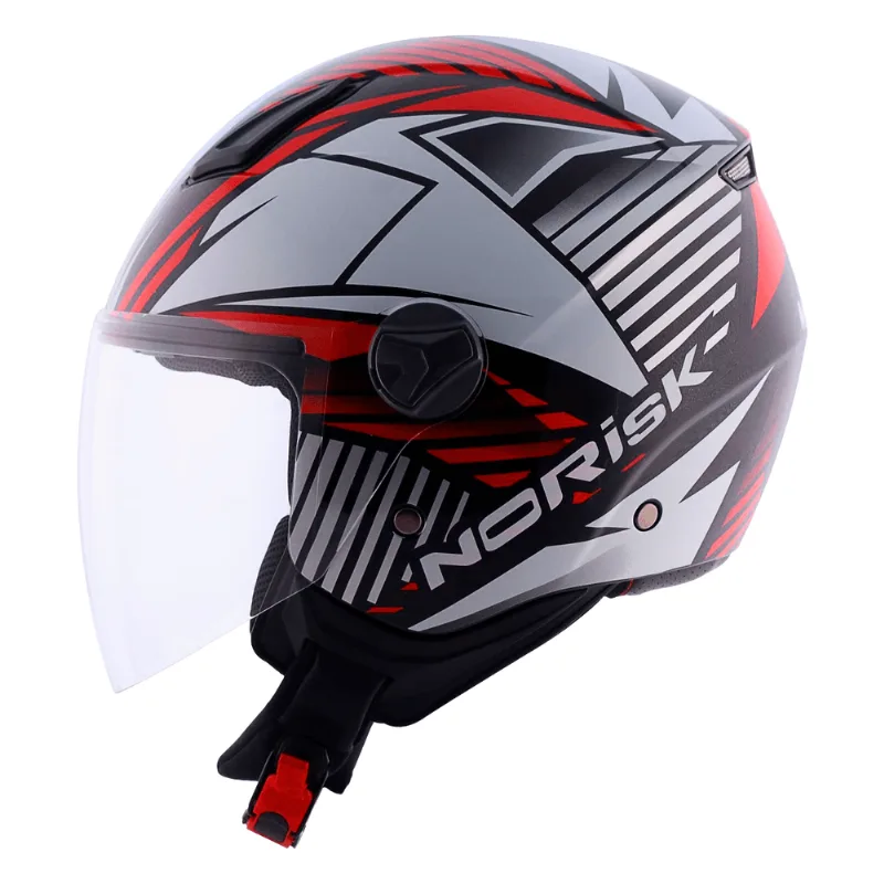 Capacete Original Norisk Orion Mosaic Preto Vermelho 60
