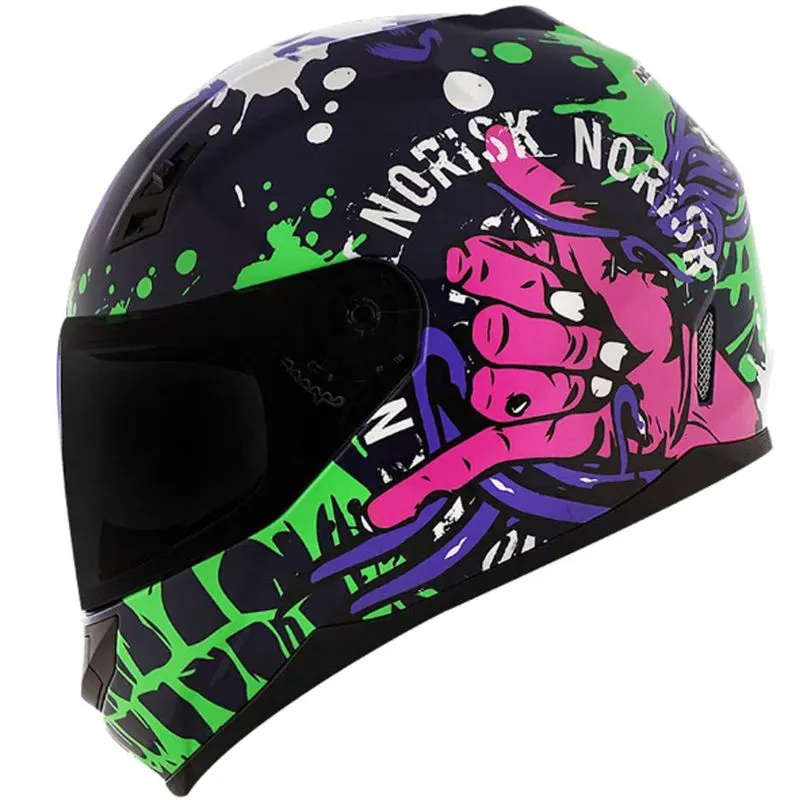 Capacete Original Norisk FF391 Zombie Azul Verde Pink 58