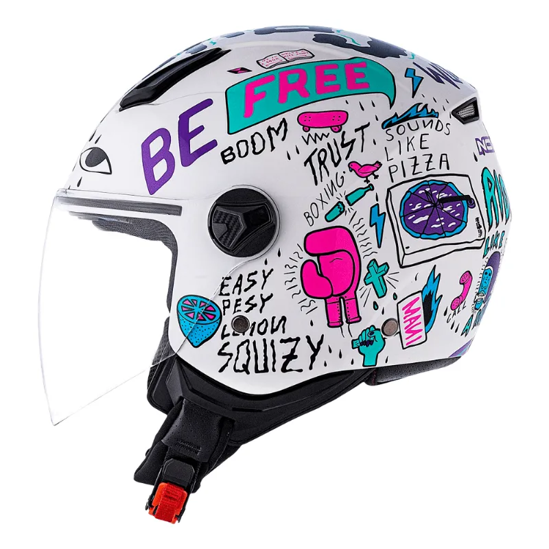 Capacete Original Norisk Orion Free Branco Roxo 56