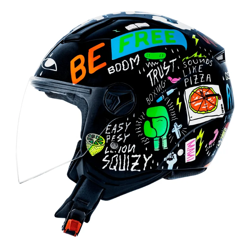 Capacete Original Norisk Orion Free Preto Laranja 62