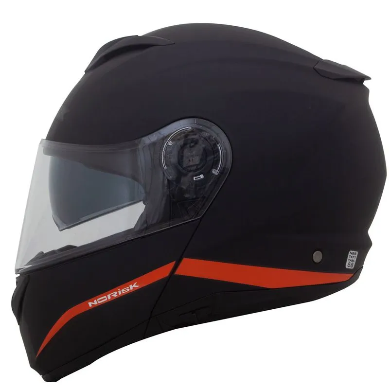 Capacete Original Norisk Force Simplicity Preto Laranja Fosco 62