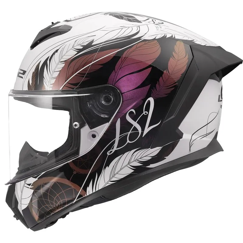 Capacete LS2 FF820 Rapid 3 Boho Branco Preto Rosa 58