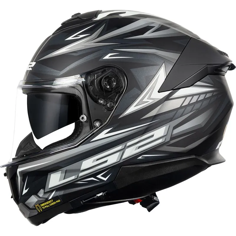 Capacete LS2 FF808 Stream 2 Firefly Cinza Branco Fosco 62