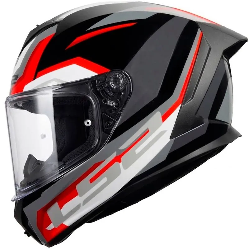 Capacete LS2 FF820 Rapid 3 Hyper Preto Vermelho 60