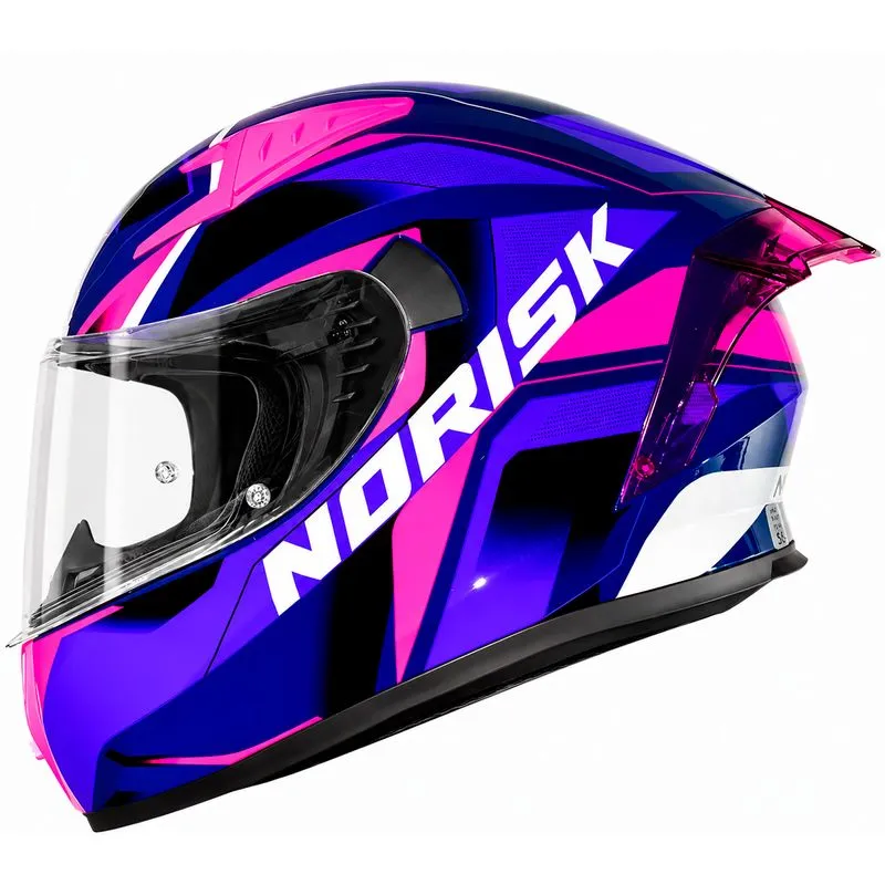 Capacete Norisk Flow Pulse Preto Azul Rosa 62