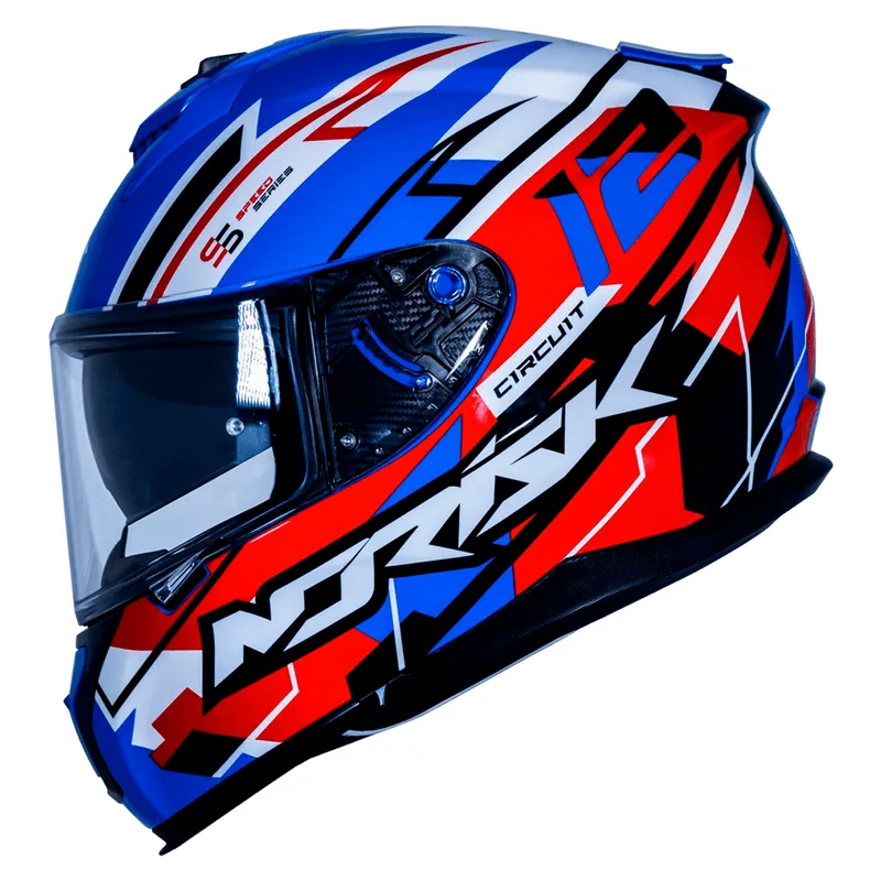 Capacete Original Norisk Strada Circuit Azul Vermelho Branco 56