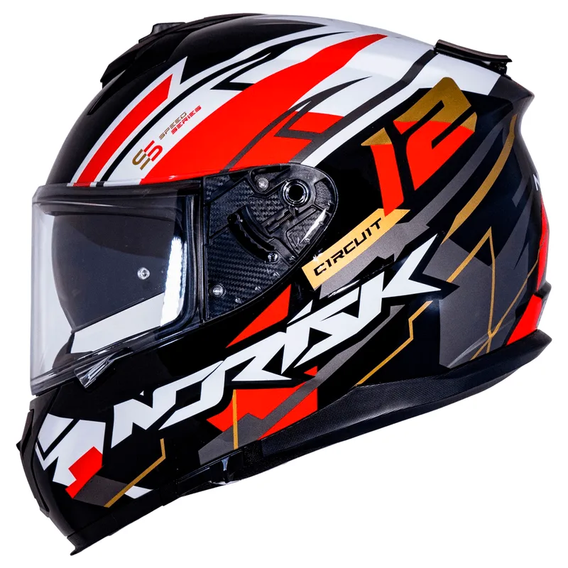 Capacete Original Norisk Strada Circuit Preto Vermelho Gold 60