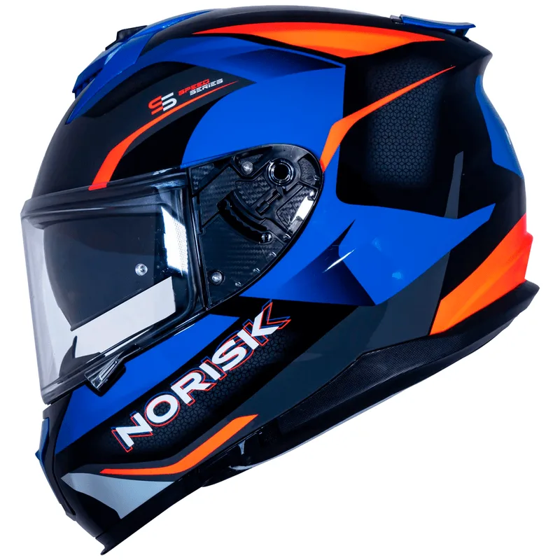 Capacete Original Norisk Strada Drive Azul Laranja Cinza 62