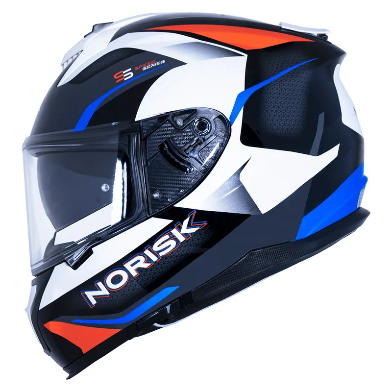 Capacete Original Norisk Strada Drive Branco Azul Vermelho 58
