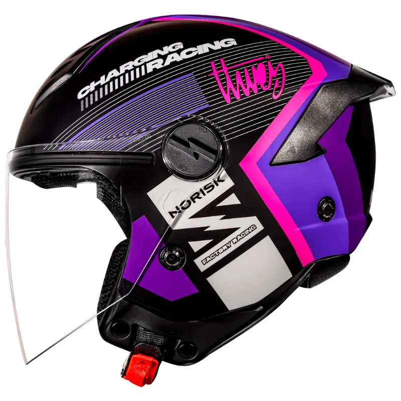 Capacete Original Norisk Neo Vizion Preto Roxo 58