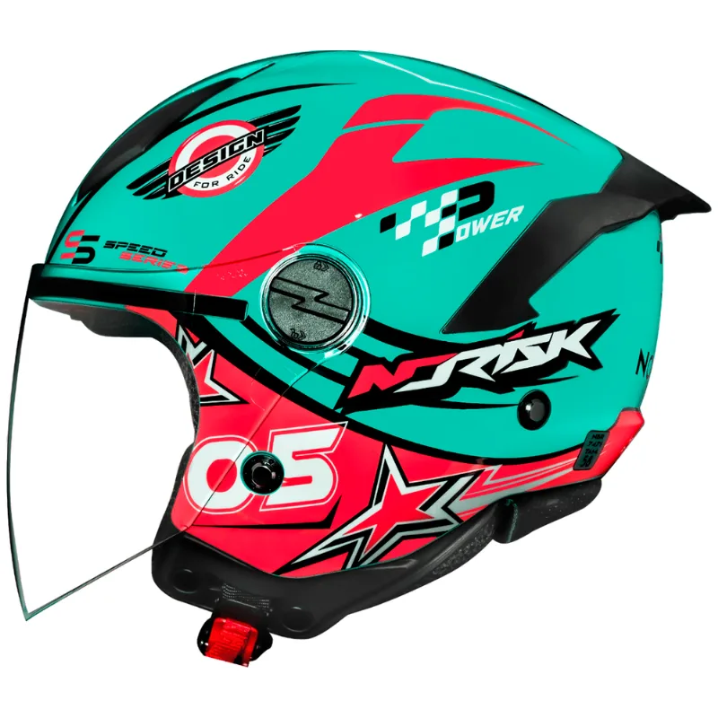Capacete Original Norisk Neo Galaxy Azul Rosa 56