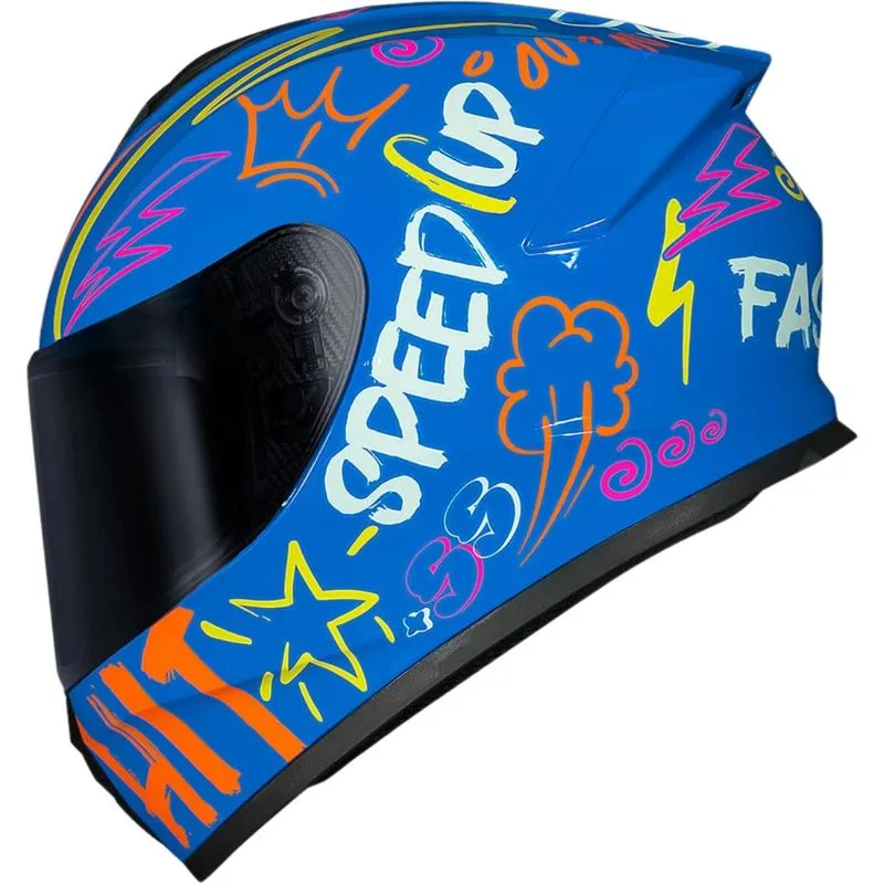 Capacete Race Tech Hit Faster - Azul/amarelo