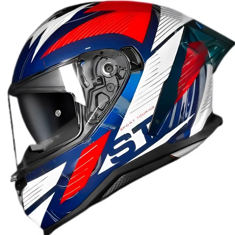 Capacete Original Norisk Strada 2 ST Branco Azul Vermelho 60