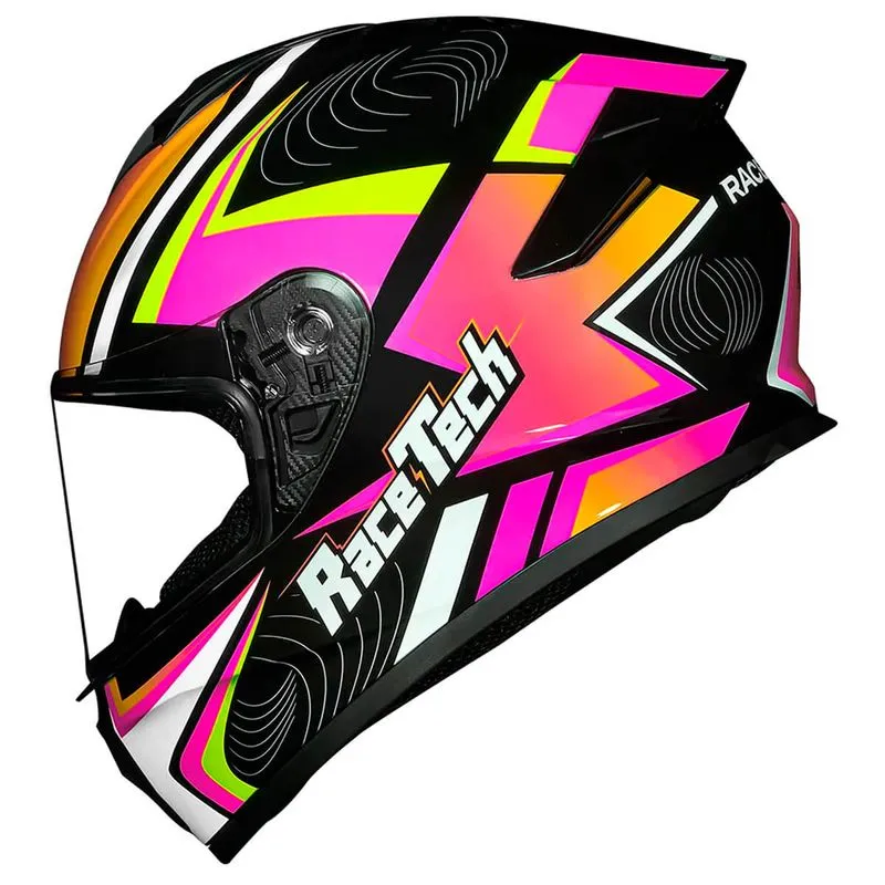 Capacete Race Tech Hit Draw Preto Rosa 60