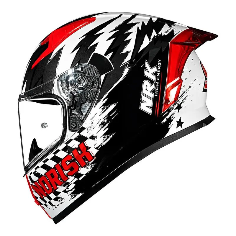 Capacete Original Norisk Flow Daytona Branco Vermelho 56